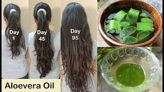 Homemade Aloevera Hair Oil for Double Hair Growth - Aloevera Gel to get Long hair, No Hair Fall