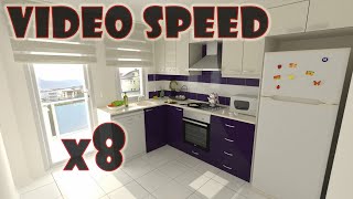 SketchUp & V-Ray [Ev-İç Dekorasyon] #Mutfak Tasarımı (kitchen modelling)