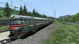 Играю в Railworks еду на электропоезде Эр1.