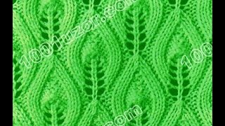 Узор "ЛИСТИКИ" спицами - 2019 / Pattern "leaf" spokes / Muster "Blatt" Speichen