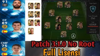 Patch Pes 2019 Mobile Terbaru versi 3.1.0 No Root Full Lisensi.- Patch by Minimum Patch