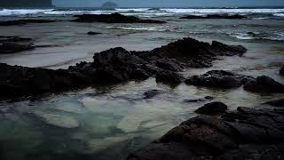 Ocean Ambience for Sleep & Relaxation | Waves Washing on Rocks & Light Rain | Relaxing White Noise