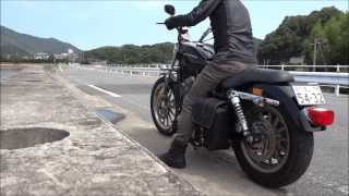スポーツスター　XL883L 　モーターステージブラスマフラー　走行動画①
