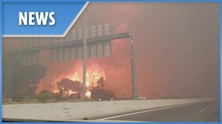 Greece Wildfires: drone footage reveals havoc caused by flames