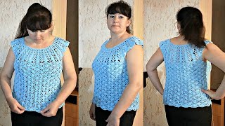 ТОП на КРУГЛОЙ КОКЕТКЕ. РОСТОК и ПОДРЕЗЫ крючком. Соединение узоров. #лето Продолжение следует!