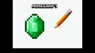 Как нарисовать изумруд из Minecraft по клеткам.