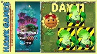 Plants vs Zombies 2 Ultimate Heroes World Day 11 (Protect Grass Knuckles)