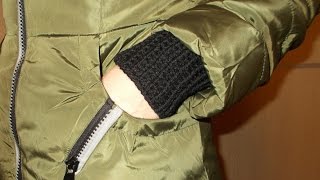 Вязание крючком манжеты для куртки - Crochet sleeves to jackets