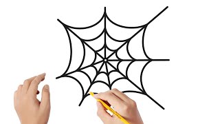 Cómo Dibujar Una Telaraña Paso A Paso | Dibujos Para Niños