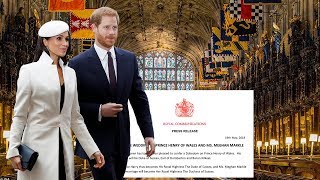 Prince Harry & Meghan's TITLES have been announced by Kensington Palace