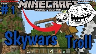 Minecraft PE : Skywars troll!!! #1