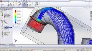 SolidWorks  - жидкость,  анимация, течение жидкости