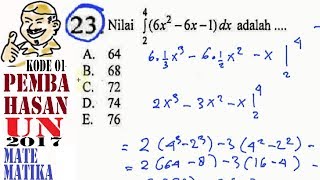 un sma 2017 Matematika IPA, pembahasan , no 23, integral tertentu