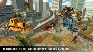 Excavator Crane Robot Transformation City Survival - Android Gameplay HD