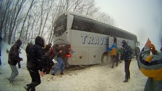 Снежный занос автобуса NEOPLAN !