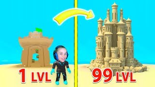 ПОСТРОИЛА ЗАМОК до НЕБЕС в Roblox! Симулятор замка из песка в Роблокс и новые питомцы