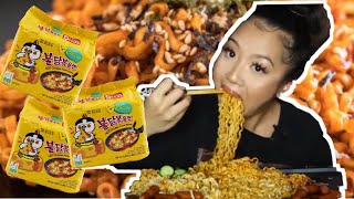 CHEESY SPICY RAMEN MUKBANG