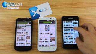 HTC Sensation XE、Sensation XL、Galaxy S II 网页加载情况对比