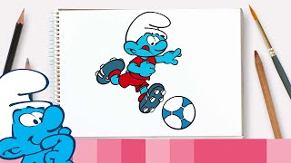 Ako nakresliť Šmolka Futbalistu • Šmolkovia