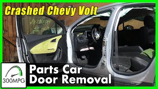 Crashed Chevy Volt: Getting Doors from Parts Car