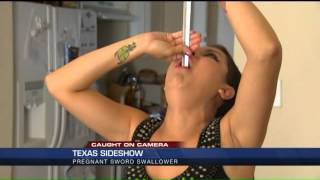 WATCH: Pregnant woman swallows 14-inch sword