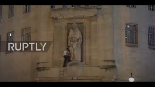 UK: Man arrested for vandalising statue outside London BBC headquarters