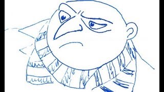 Gru. Despicable Me. How to draw a easy? (Грю Фелониус Мексон. Гадкий я. Как нарисовать просто?)