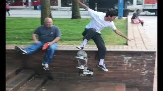 INSTABLAST! - Old Man Skate Stopper!?!! 360 Flip on SKETCHY ICE POND!! Full Cab Bs Noseblunt Hubba!!