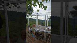 Proses kontruksi besi untuk tenda glamping