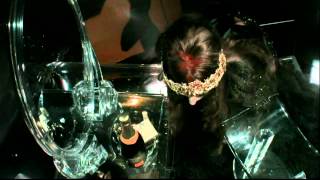 Lady Gaga peeing in a trash can during Fame Launch in New York