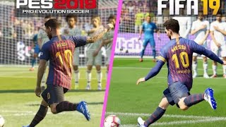 FIFA 2019 VS PES 2019 FREE KICK COMPARISON