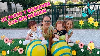 REBORN: DE PASEO Y MERIENDA  EN EL PARQUE CON MIS REBORN