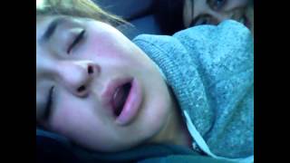She sleeping In the car
