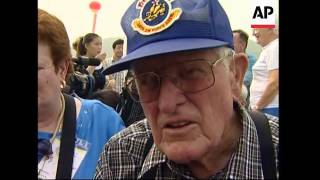 Veteran pilots watch model planes in WW2 battle display