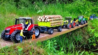 Bruder игрушки Massey Ferguson 7624 RC Трактор Прицеп для лесничества