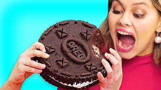 MAKANAN RAKSASA VS MAKANAN MINI! || Tantangan Makanan Lucu dan Prank DIY Makanan Selama 24 Jam