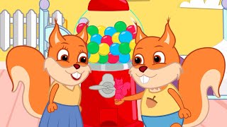 Famille d'Écureuil - Machine à Gommes Crée Des Jouets Animé 2023 en Français