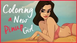 Digital painting a new Pinup Girl