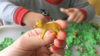 Учим английский Дикие животные. Learn Wild animals. English lessons. Kinetic sand