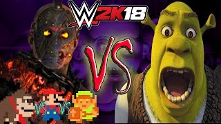 JASON VOORHEES vs SHREK!? + MARIO vs LINK vs DK in an 8 BIT BATTLE!