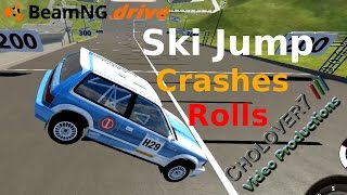 BeamNG Drive: Car Jump Arena Crashes and Rolls 01