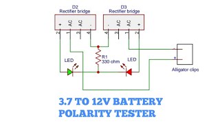 3.7 TO 12V BATTERY POLARITY TESTER