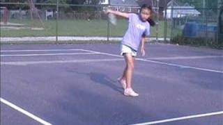 nina backhand tennis 8 years old kid