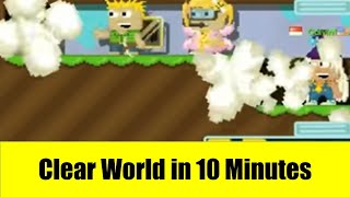 Growtopia #14 - How to Clear World in 10 Minutes with 0 wl