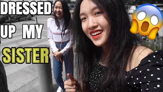I dressed up my sister for a day - Jasmine hang ចាសស្មីន [VLOG]