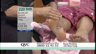 Girl gets her feet tickled on QVC