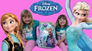 Disney FROZEN Videos Backpack Surprise Frozen Surprise Eggs ELSA ANNA Toys+PEZ Candy+Play Let it Go