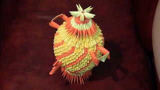 Модульное оригами самовар (чайник, киригами) мастер класс