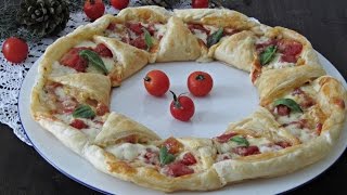 Ghirlanda di pasta sfoglia alla pizza