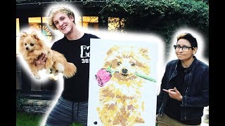 Teaching Logan Paul's Dog How To Paint!
